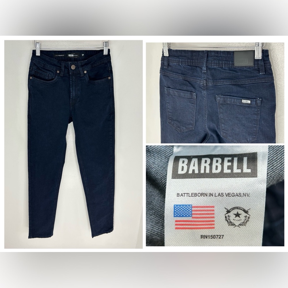 Barbell Apparel Mens Size 28 Slim Athletic Fit Stretch‎ Denim Jeans 26x29 USA